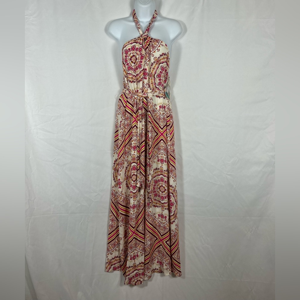 Forever 21 patterned halter Maxi dress NWT XS